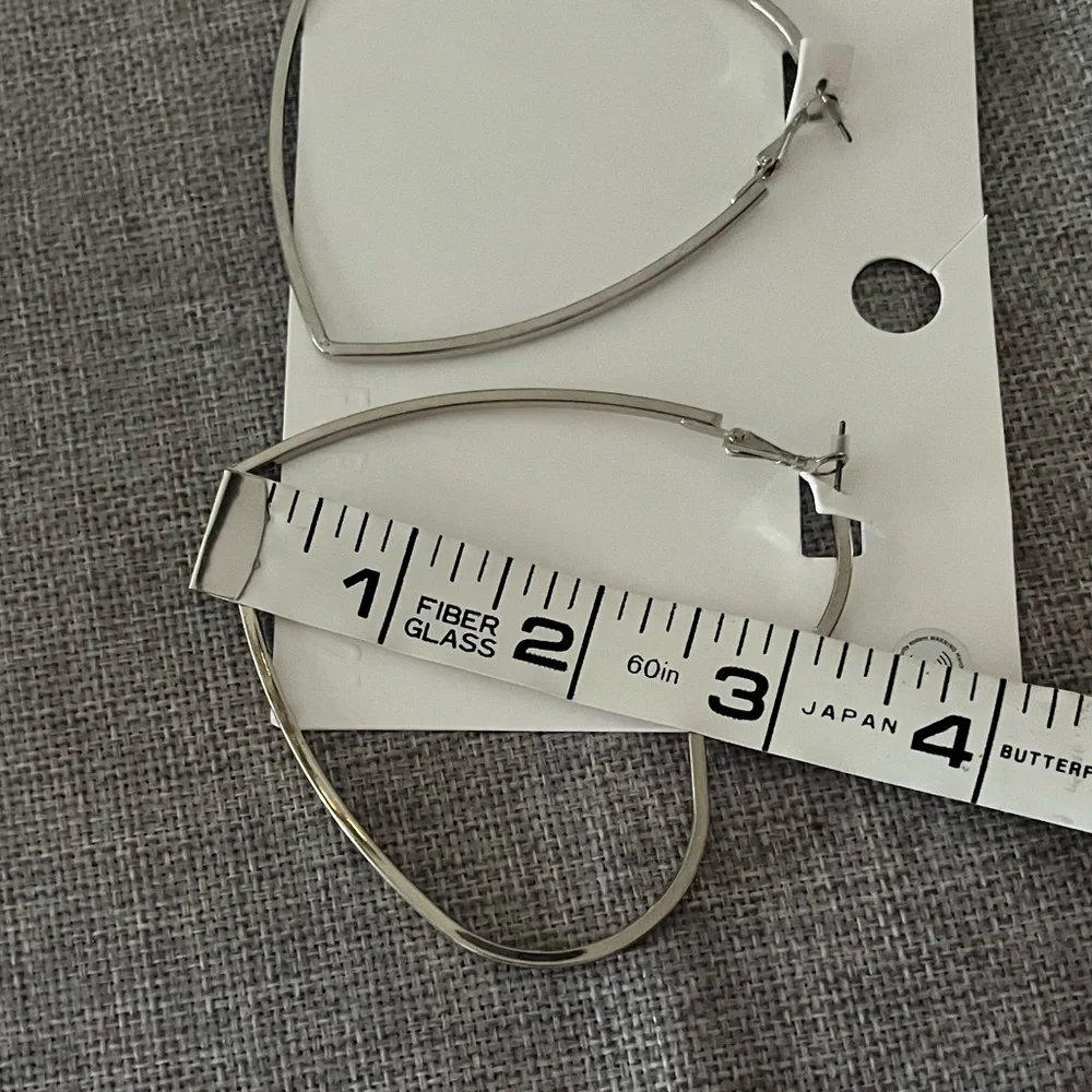 Silver Heart Hoop Earrings